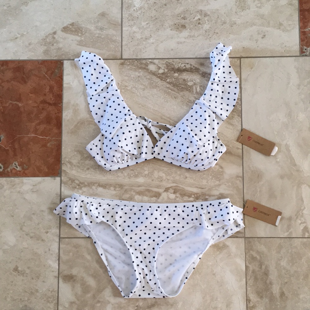 COPY - Cremiex polka dot with ruffles bikini